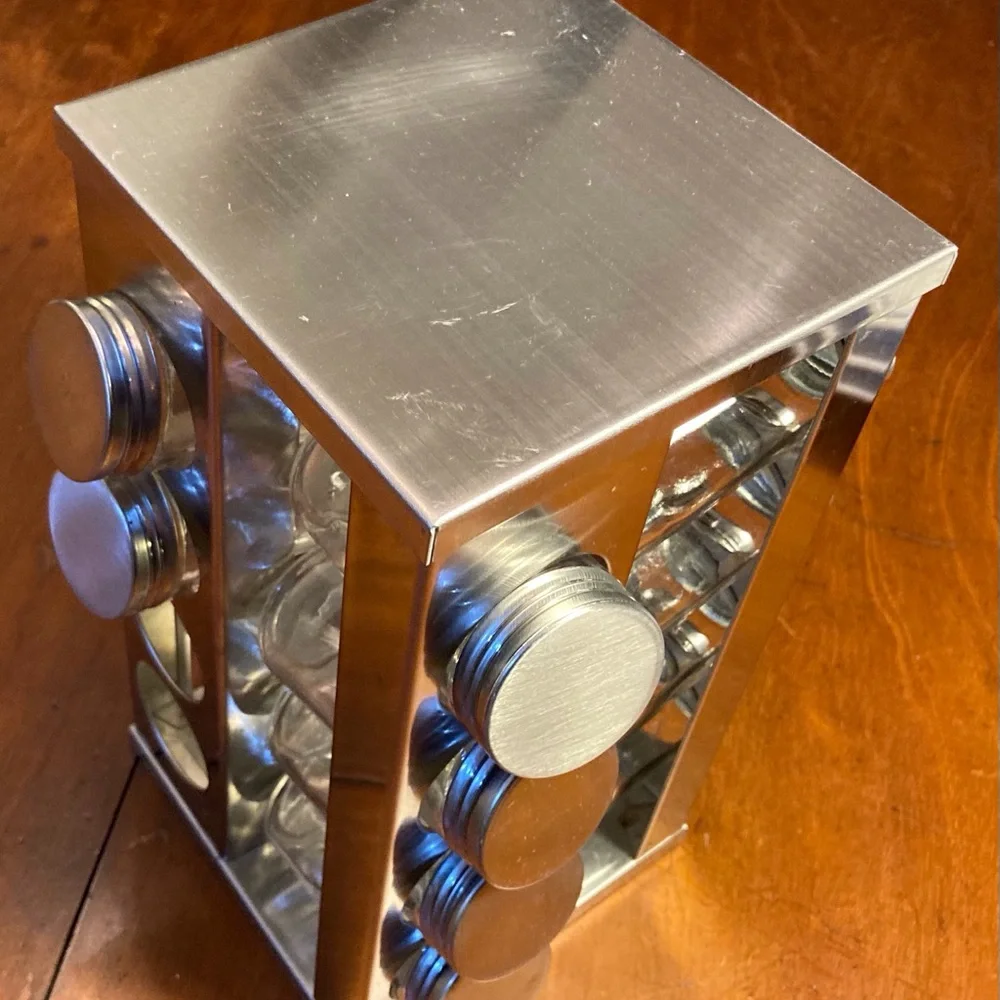 Crate&Barrel Silver Spice Rack